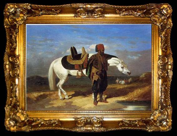 framed  unknow artist Arab or Arabic people and life. Orientalism oil paintings 585, ta009-2